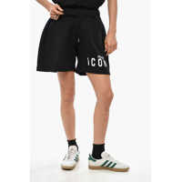 Pantaloni scurti Icon Solid Color Over Fit Shorts With Contrasting Print Femei
