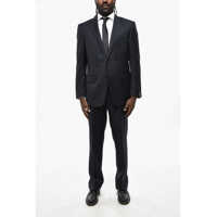 Costume Virgin Wool Striped 2-Button Suit With Notch Lapel Barbati
