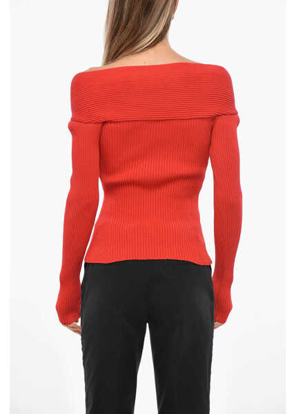 Bluze Magda Butrym Ribbed Knitted Top With Sweetheart Neckline Red Femei (BM 19349957) 3