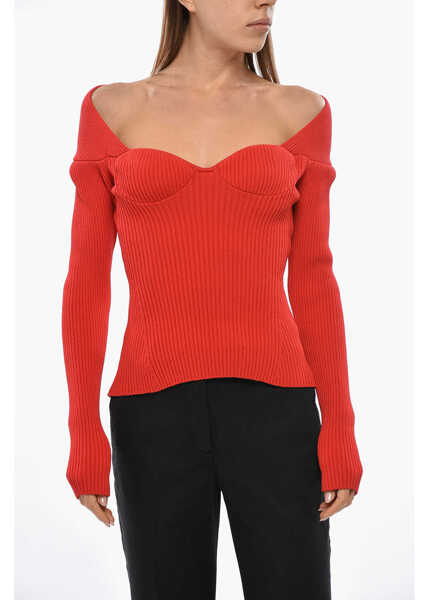 Bluze Magda Butrym Ribbed Knitted Top With Sweetheart Neckline Red Femei (BM 19349957) 1