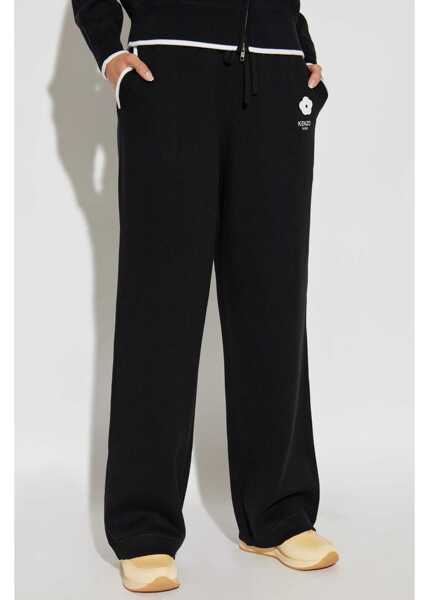 Pantaloni de trening Kenzo Wool Blend Joggers With Drawstring Waist Black Femei (BM 19349966) 3