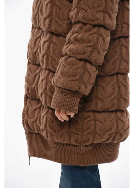 Paltoane Max Mara Sfilata Cable Knit Ovatta Padded Coat Brown Femei (BM 19349972) 2