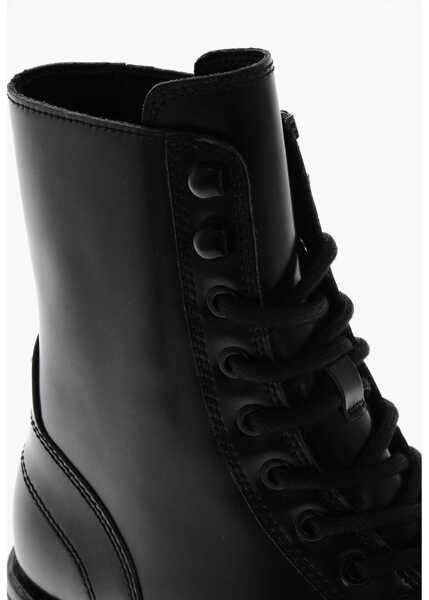 Ghete Diesel Leather Hammer Lace-Up Combat Booties With Carrion Sole Black Barbati (BM 19350008) 4