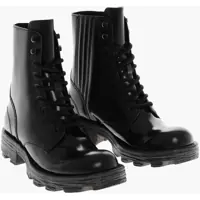 Ghete Leather Hammer Lace-Up Combat Booties With Carrion Sole Barbati
