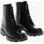 Diesel Leather Hammer Lace-Up Combat Booties With Carrion Sole Black