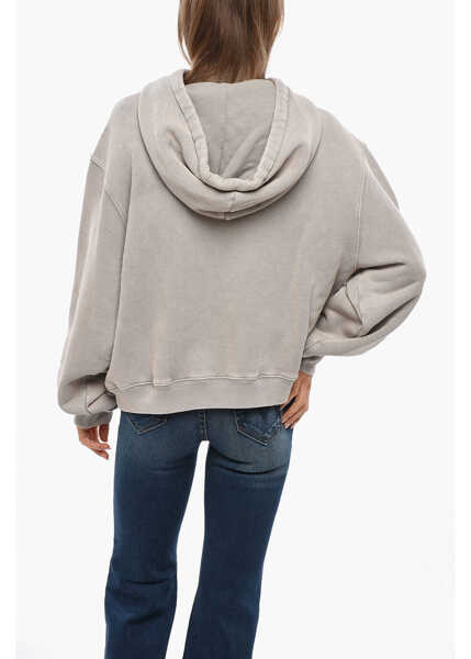 Bluze de trening Alexander Wang Cotton Hoodie With Embossed Logo Beige Femei (BM 19350011) 3