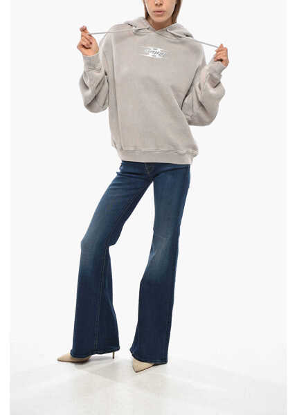 Bluze de trening Alexander Wang Cotton Hoodie With Embossed Logo Beige Femei (BM 19350011) 4