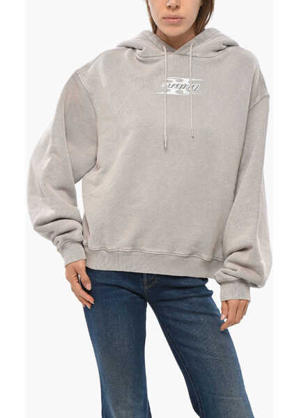 Bluze de trening Alexander Wang Cotton Hoodie With Embossed Logo Beige Femei (BM 19350011) 1