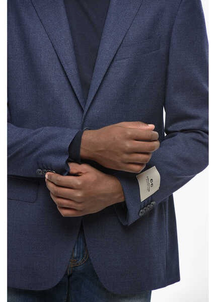 Sacouri CORNELIANI Cc Collection Virgin Wool Blazer With Notch Lapel Blue Barbati (BM 19350020) 2