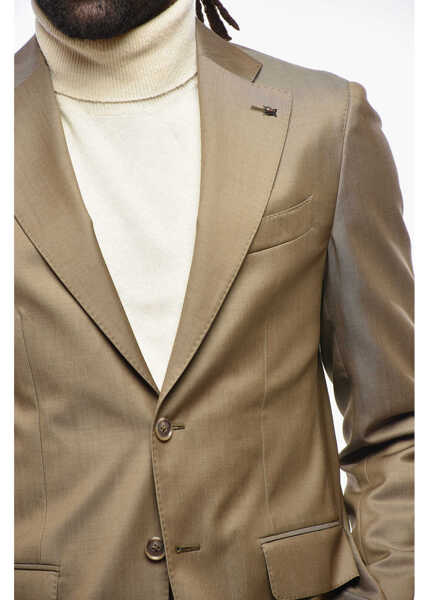 Costume CORNELIANI Cc Collection Virgin Wool Slim Fit Suit With Notch Lapel Brown Barbati (BM 19350023) 3