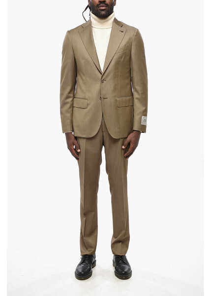 Costume CORNELIANI Cc Collection Virgin Wool Slim Fit Suit With Notch Lapel Brown Barbati (BM 19350023) 1
