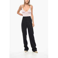 Pantaloni casual Golden Goose Dama - Pantaloni casual Golden Goose Wool Blend Maewa Pants With Front Pleat Blue Femei (BM 19350056) - B-mall.ro