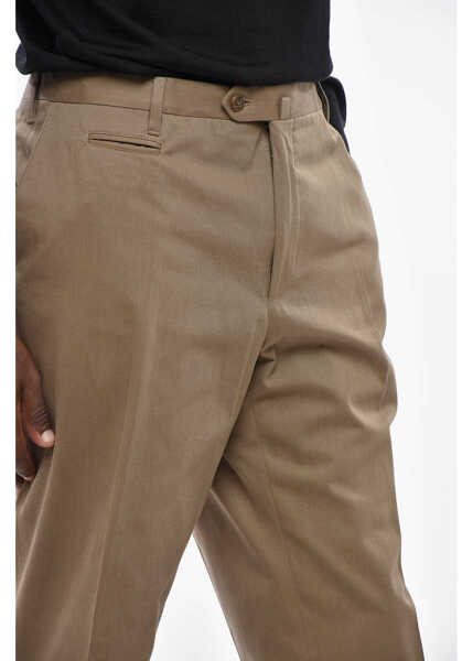 Pantaloni eleganti CORNELIANI Medium Waist Gabardine Cotton Academy Pants Green Barbati (BM 19350059) 2