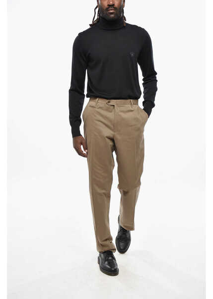 Pantaloni eleganti CORNELIANI Medium Waist Gabardine Cotton Academy Pants Green Barbati (BM 19350059) 3