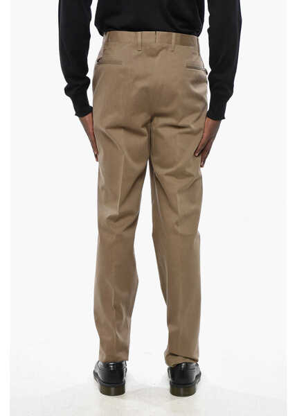 Pantaloni eleganti CORNELIANI Medium Waist Gabardine Cotton Academy Pants Green Barbati (BM 19350059) 4