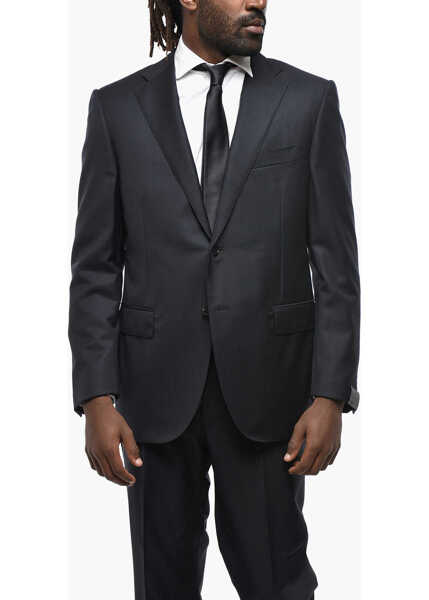 Costume CORNELIANI Virgin Wool Striped 2-Button Suit With Notch Lapel Blue Barbati (BM 19350065) 2