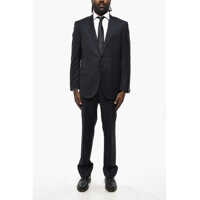 Costume Virgin Wool Striped 2-Button Suit With Notch Lapel Barbati