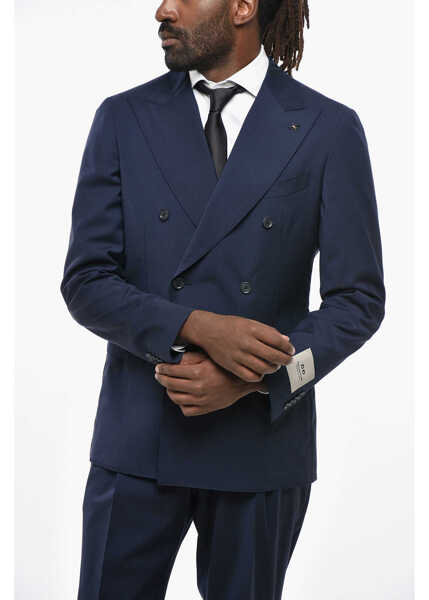 Costume CORNELIANI Cc Collection Double-Breasted Stretch Wool Suit With Peak La Blue Barbati (BM 19350068) 2