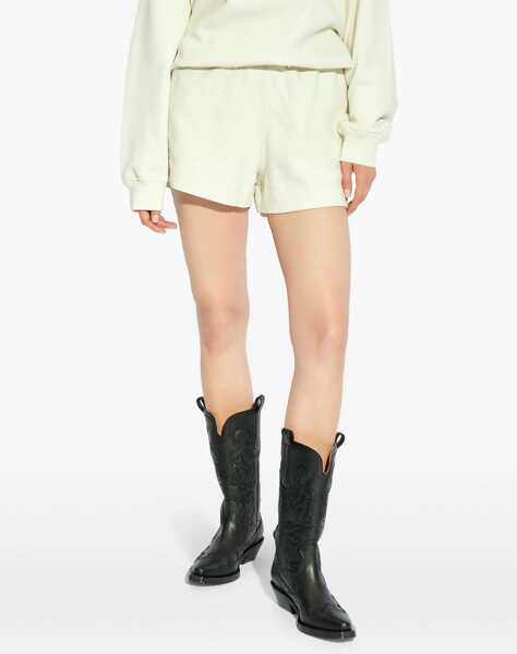 Pantaloni scurti Ganni Solid Color Shorts With Ton On Ton Monogram Beige Femei (BM 19350074) 3