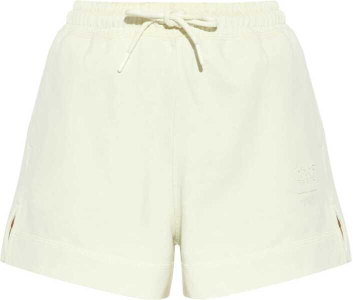 Pantaloni scurti Ganni Solid Color Shorts With Ton On Ton Monogram Beige Femei (BM 19350074) 1