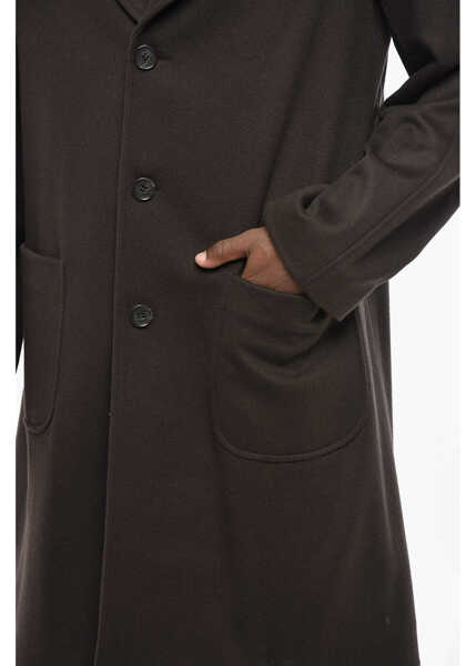 Paltoane CORNELIANI Cc Collection Virgin Wool Coat With Patch Pockets Brown Barbati (BM 19350077) 3
