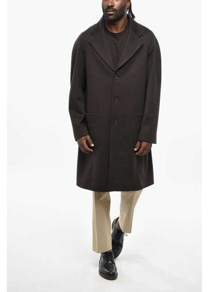 Paltoane CORNELIANI Cc Collection Virgin Wool Coat With Patch Pockets Brown Barbati (BM 19350077) 4