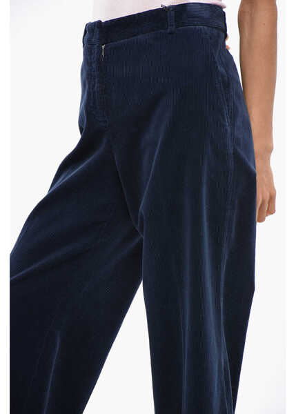 Pantaloni casual QL2 Ribbed Velour Cropped Fit Trousers Melody Blue Femei (BM 19350083) 2