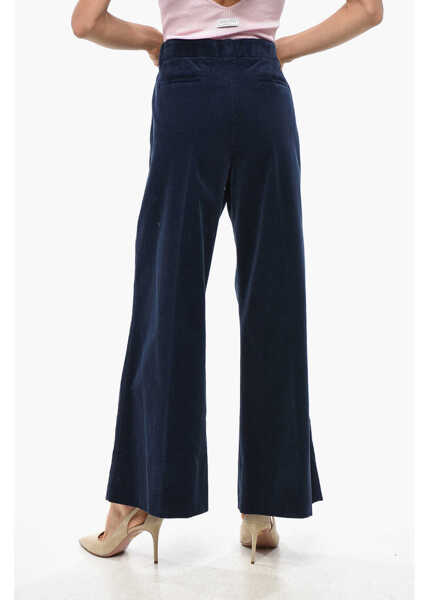 Pantaloni casual QL2 Ribbed Velour Cropped Fit Trousers Melody Blue Femei (BM 19350083) 3