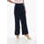 QL2 Ribbed Velour Cropped Fit Trousers Melody Blue