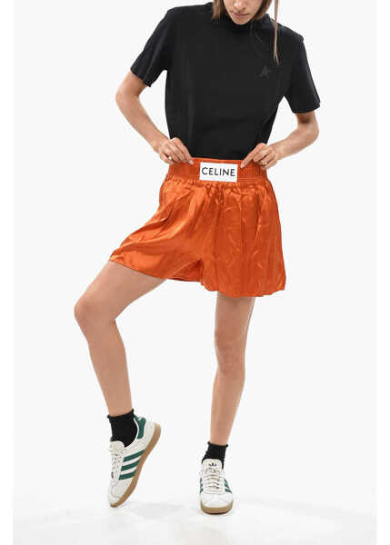 Pantaloni scurti Cline Satin Boxer Shorts With Logo Patch Orange Femei (BM 19350089) 4