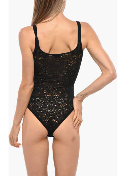 Body-uri GABRIELA HEARST Crochet Wool Blend Desnos Bodysuit Black Femei (BM 19350098) 3