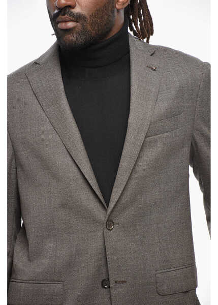 Sacouri CORNELIANI Cc Collection Virgin Wool Blazer With Flap Pockets Brown Barbati (BM 19350212) 2