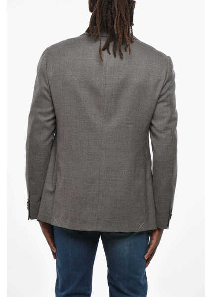 Sacouri CORNELIANI Cc Collection Virgin Wool Blazer With Flap Pockets Brown Barbati (BM 19350212) 4