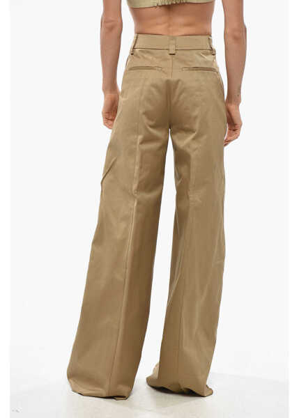 Pantaloni casual The Latest Cotton Alma Chinos Pants With Extra Wide Leg Beige Femei (BM 19350230) 3