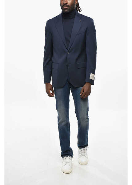 Sacouri CORNELIANI Cc Collection Virgin Wool Slim Fit Blazer Blue Barbati (BM 19350233) 3