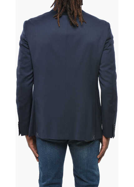 Sacouri CORNELIANI Cc Collection Virgin Wool Slim Fit Blazer Blue Barbati (BM 19350233) 4