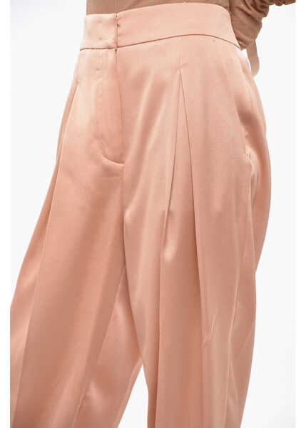 Pantaloni casual GENNY Satin Pants With Hidden Closure Orange Femei (BM 19350239) 2