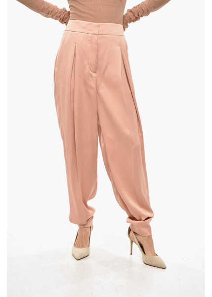 Pantaloni casual GENNY Satin Pants With Hidden Closure Orange Femei (BM 19350239) 1