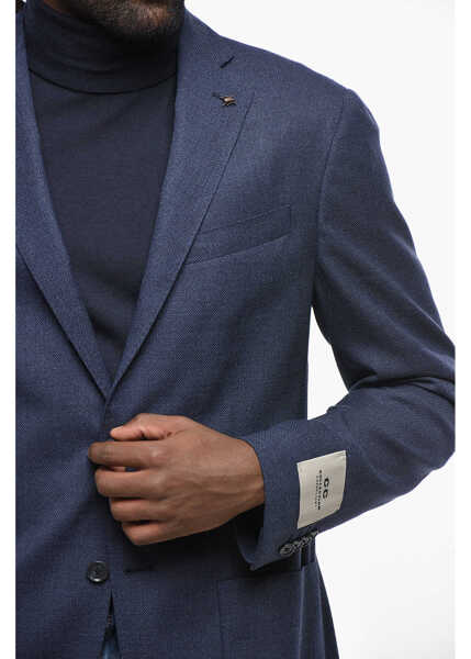 Sacouri CORNELIANI Cc Collection Virgin Wool Blazer With Patch Pockets Blue Barbati (BM 19350242) 2