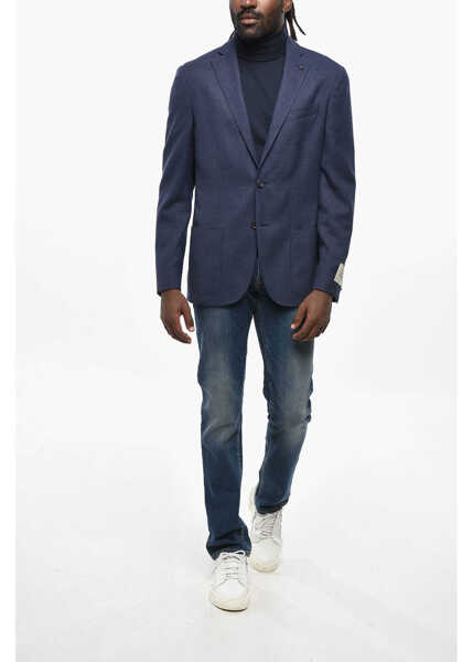 Sacouri CORNELIANI Cc Collection Virgin Wool Blazer With Patch Pockets Blue Barbati (BM 19350242) 3