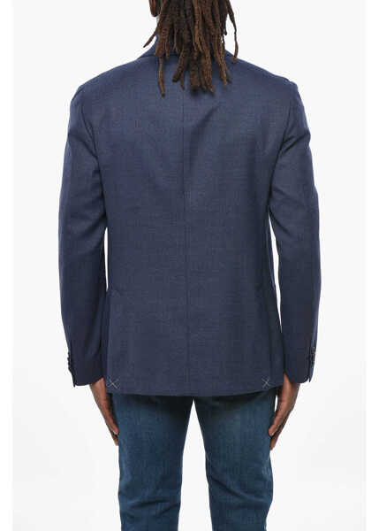 Sacouri CORNELIANI Cc Collection Virgin Wool Blazer With Patch Pockets Blue Barbati (BM 19350242) 4