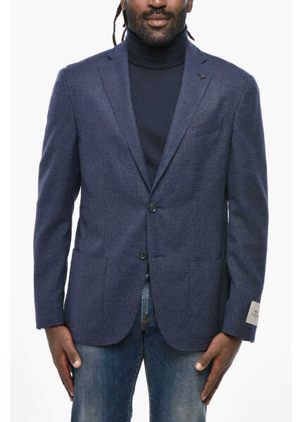 Sacouri CORNELIANI Cc Collection Virgin Wool Blazer With Patch Pockets Blue Barbati (BM 19350242) 1