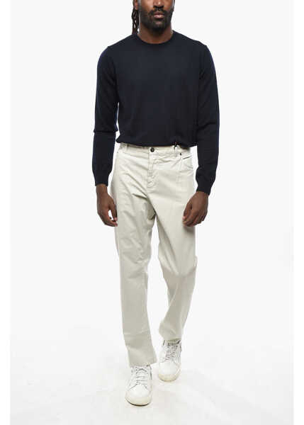 Pantaloni casual CORNELIANI Id Cotton Pants With Welt Pockets White Barbati (BM 19350248) 3