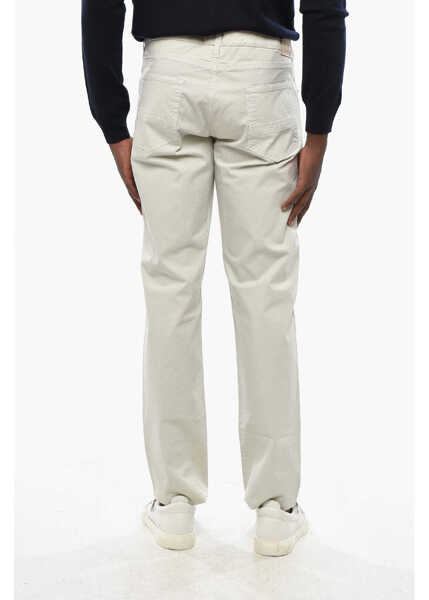 Pantaloni casual CORNELIANI Id Cotton Pants With Welt Pockets White Barbati (BM 19350248) 4