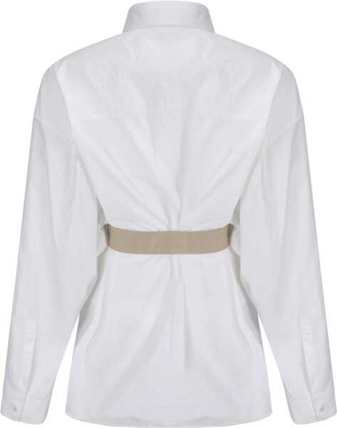 Camasi casual Balenciaga Popeline Shirt With Belt White Femei (BM 19350275) 2