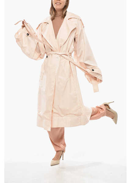 Paltoane QUIRA Cotton Trench Coat With Belt Pink Femei (BM 19350278) 4