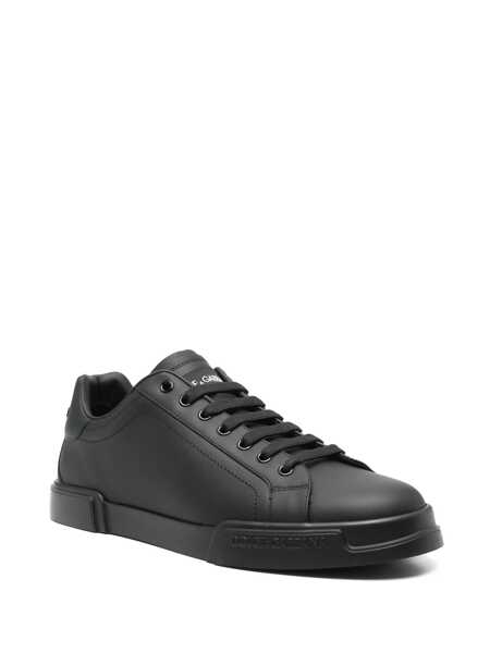 Sneakers Dolce & Gabbana Portofino Light Black Sneakers With Logo Patch On The Tongue And Tonal Logo Lettering On The Heel In Leather Man Black... (BM 19350567) 2