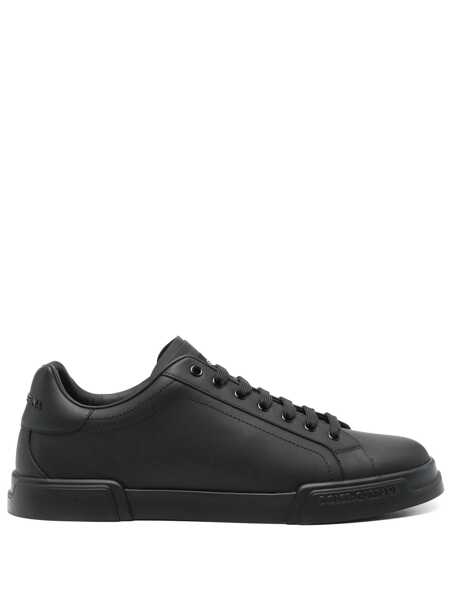 Sneakers Dolce & Gabbana Portofino Light Black Sneakers With Logo Patch On The Tongue And Tonal Logo Lettering On The Heel In Leather Man Black... (BM 19350567) 1