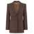 Chloe Chloé Check Wool Blazer BROWN