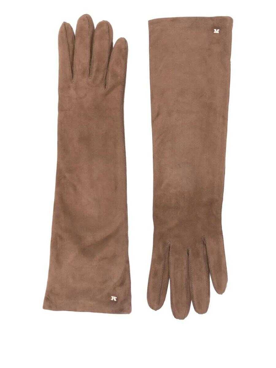 Manusi Max Mara Max Mara Aphideesuede Long Gloves Accessories BROWN Femei (BM 19351014) 1